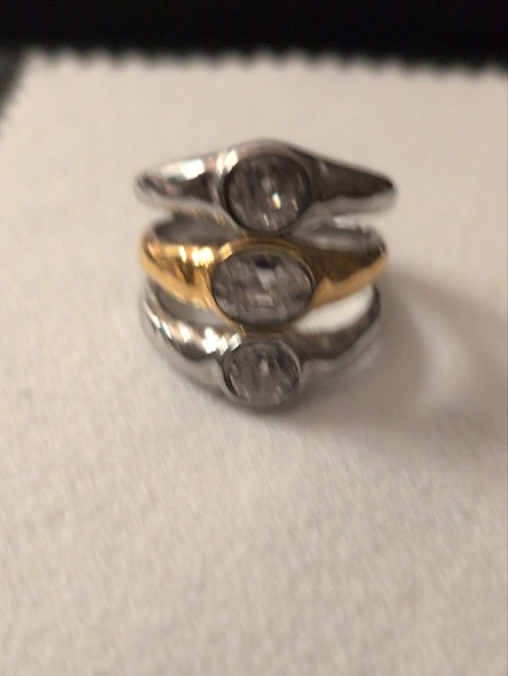Classic Stackable CZ Bezel Rings - Silver & Gold - Picture 2 of 6